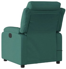 Poltrona massaggiante reclinabile verde scuro in tessuto