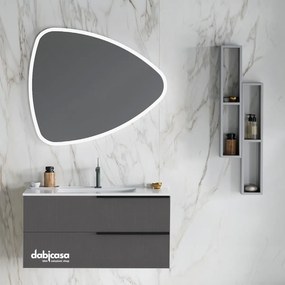 Mobile Bagno Sospeso "New Harmony Urban" Da 100 Cm Composto Da Due Cassetti Finitura Lino