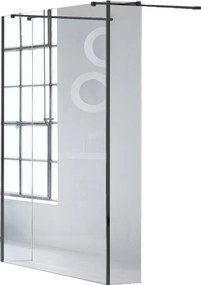 Box doccia walk-in Wens, vetro 6 mm, H 200 cm, profilo nero