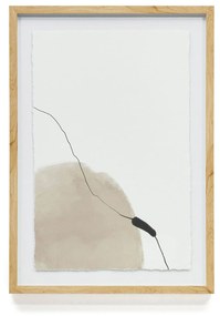 Kave Home - Quadro astratto Torroella bianco e marrone 50 x 70 cm