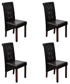 Sedie Da Pranzo 4 Pz Marroni İn Similpelle /