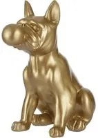 Statua bulldog con chewing gum 12x22x22 cm oro