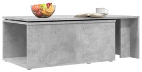 Tavolino salotto grigio cemento 150x50x35 cm legno multistrato