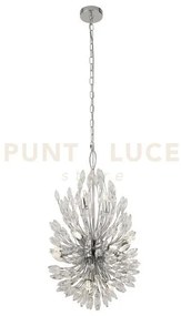 Pendente peacock 14lt - metallo cromato e cristallo