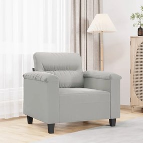 Poltrona Grigio Chiaro 60 Cm İn Tessuto Microfibra /