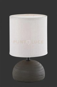 Luci lampada da tavolo base ceramica mezza sfera marrone paralume s...