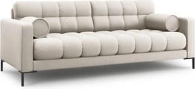 Divano Bali 4 posti in tessuto strutturato con gambe nere - L217cm