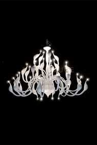 Lampadario 36 luci meta swan  md8098-36awhi bianco