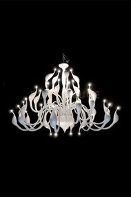 Lampadario metaswan, bianco, 36 luci attacco g4.diametro 135cm h 16...