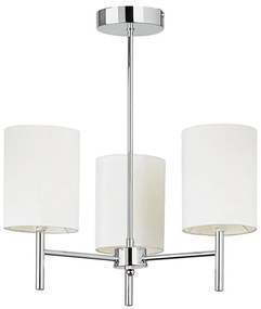 Endon 56642 - Lampadario a sospensione con supporto rigido BRIO 3xE14/40W/230V cromo lucido/bianco