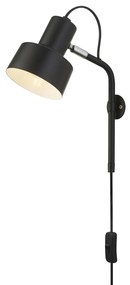 Applique Moderna Conico Acciaio Bianco Nero 1 Luce E14