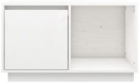 Mobile porta tv bianco 74x35x44 cm in legno massello di pino
