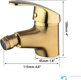 Rubinetto per bidet EYN BBG0953 da piano in oro opaco