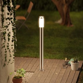 Paletto da Giardino 100cm Acciaio Inox IP54, IK06 - Base E27 Dimensione Altezza: 100 cm