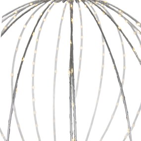 Lampada a sospensione natalizia a forma di palla bianca 60 cm con LED e timer IP44 - Nobi