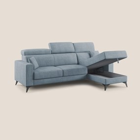 Pegaso divano letto angolare con poggiatesta reclinabili e rivestimento impermeabile T02 carta da zucchero