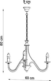 Lampadario a sospensione 3xE14 MINERWA 3 in acciaio
