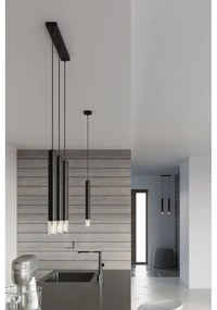 Lampadario nero in metallo ø 8 cm Vittoria – Sollux