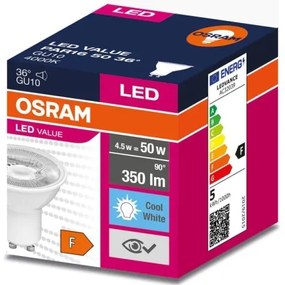Lampadina LED VALUE PAR16 GU10/4,5W/230V 4000K 36° bianco - Osram