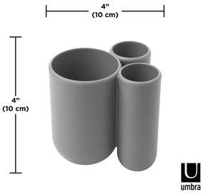 Bicchiere di plastica grigio per spazzolini da denti Touch - Umbra