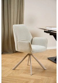 Sedia da pranzo beige in imbottito con braccioli Graham – Actona