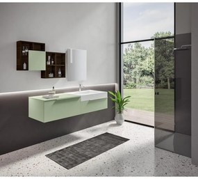 Mobile sottolavabo e lavabo Ginevra per vasca a destra avocado L 160 x H 36 x P 51 cm