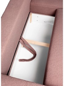 Divano angolare in rosa chiaro allungabile (con penisola a destra) con rivestimento in bouclé Quinoa – Bonami Selection