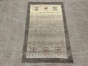 Gabbeh Tappeto 160x100 Grigio (Iran) Annodato A Mano