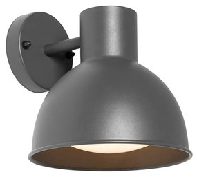 Lampada da parete per esterni industriale grigio scuro rotonda IP44 - Natas