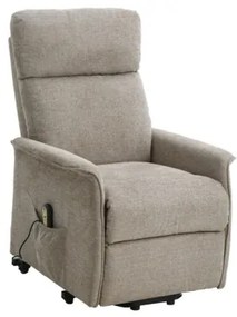 Poltrona Recliner Relax Alzapersona Tessuto Beige