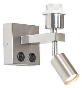 Applique moderna in acciaio con luce di lettura - Brescia