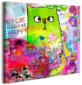 Quadro Crazy Cat  Colore colorful, Dimensioni e Misure 40x40