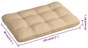 Cuscini per Pallet 3 pz Beige in Tessuto