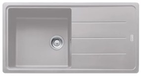 Lavello integrato 1 vasca con gocciolatoio laterale destro o sinistro FRANKE Boston alluminio L 50 x L 97 cm argento
