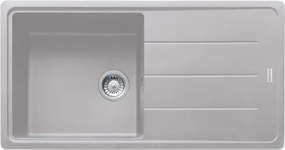 Lavello integrato 1 vasca in alluminio argento FRANKE Boston L 50 x L 97 cm, reversibile
