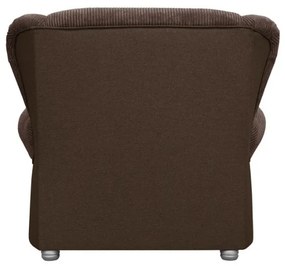 Chaise longue marrone scuro con rivestimento in velluto a coste Lord – Ropez