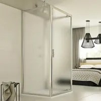 Box Doccia 3 lati 90x75x90 AP. 75 CM H198 stampato C mod. Cristal TRIO 1 Anta