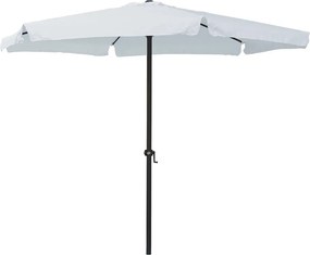Ombrellone Rotondo da Giardino Ø 3 m Palo Ø48 mm Struttura in Acciaio Esterno Bianco...