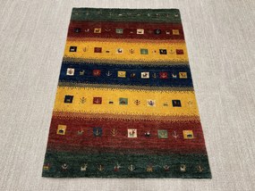 Gabbeh Tappeto persiano 100x150 Verde (Iran) Annodato A Mano