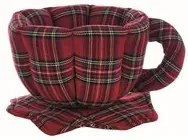 Tazza Porta Pane Stoffa Centro Tavola Natalizia Tartan Scozzese Blanc Maricl