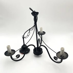 Brilagi - LED Lampadario a sospensione con catena COTTAGE 3xE14/40W/230V nero/bianco