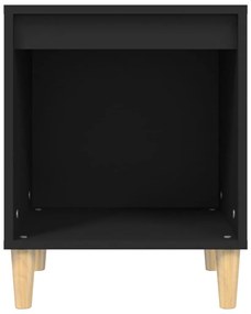 Comodino nero 40x35x50 cm in legno multistrato