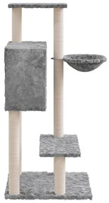 Albero per gatti con tiragraffi in sisal grigio chiaro 108,5 cm