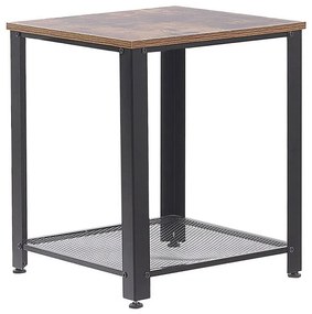 Tavolino legno scuro e nero 45 x 45 cm ASTON Beliani