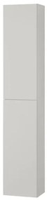 Colonna bagno sospesa H160 cm in legno bianco lucido con ripiani Leda