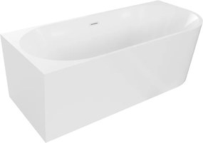 Mexen Mia vasca da bagno indipendente angolare sinistra 160 x 75 cm, bianca, troppo pieno bianco - 52691607500L-20