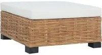 Poggiapiedi con Cuscino in Rattan Naturale 286281