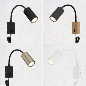 Globo 57911WM - Lampada da parete flessibile ROBBY 1xGU10/25W/230V nero/ottone