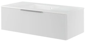 Mobile da bagno sospeso sotto lavabo L 105 x H 32 x P 48 cm bianco laccato, 1 cassetto SENSEA Neo