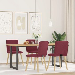 Sedie Da Pranzo 4 Pz Rosso Vino İn Tessuto /